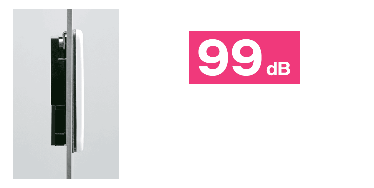 面板安装剖面图。声压级99 dB